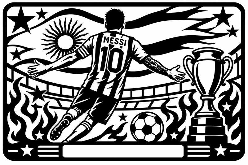 Cuadro metálico Mundial 2026 Lionel Messi Argentina