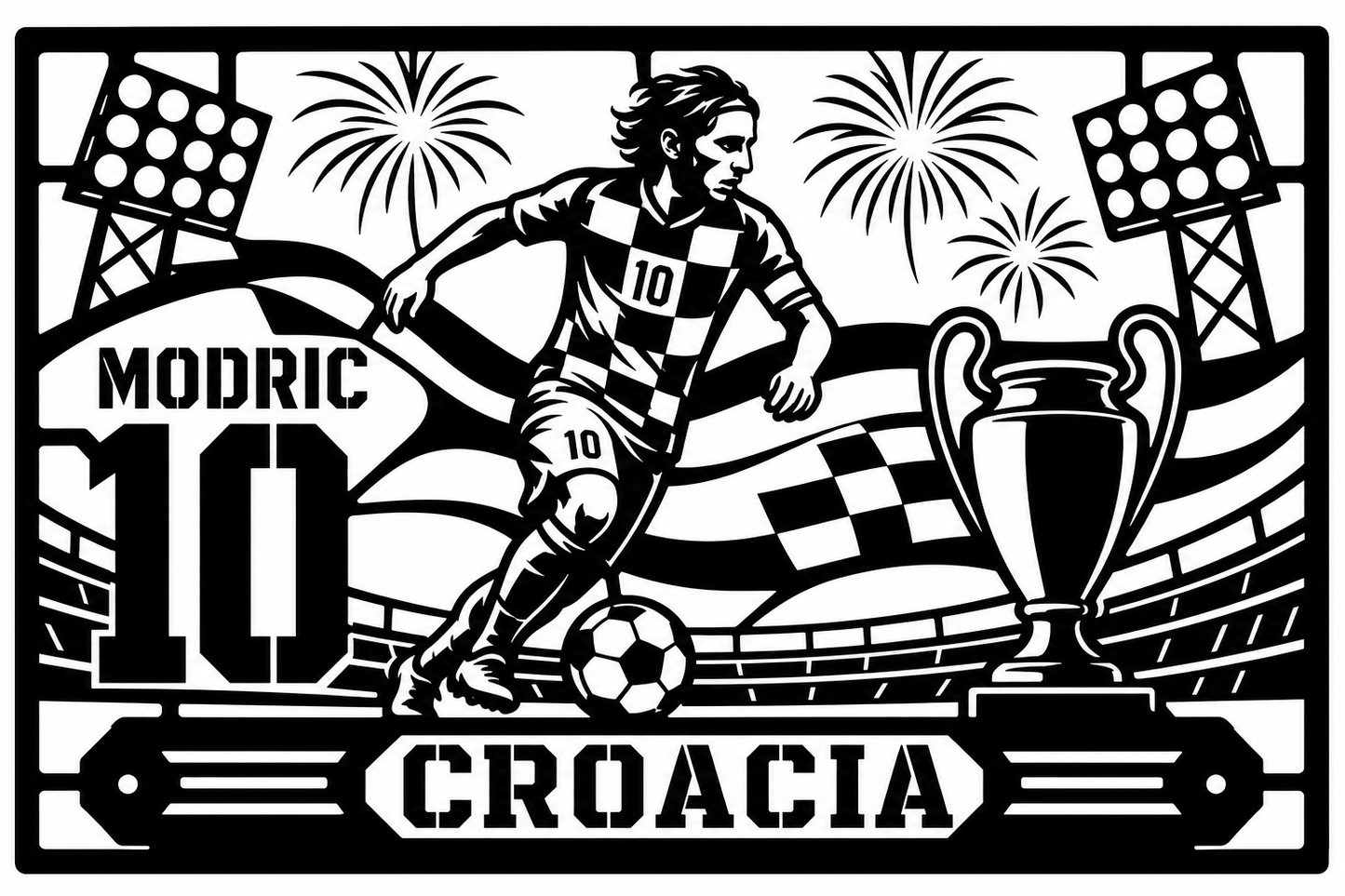 Cuadro metálico Mundial 2026 Luka Modrić Croacia