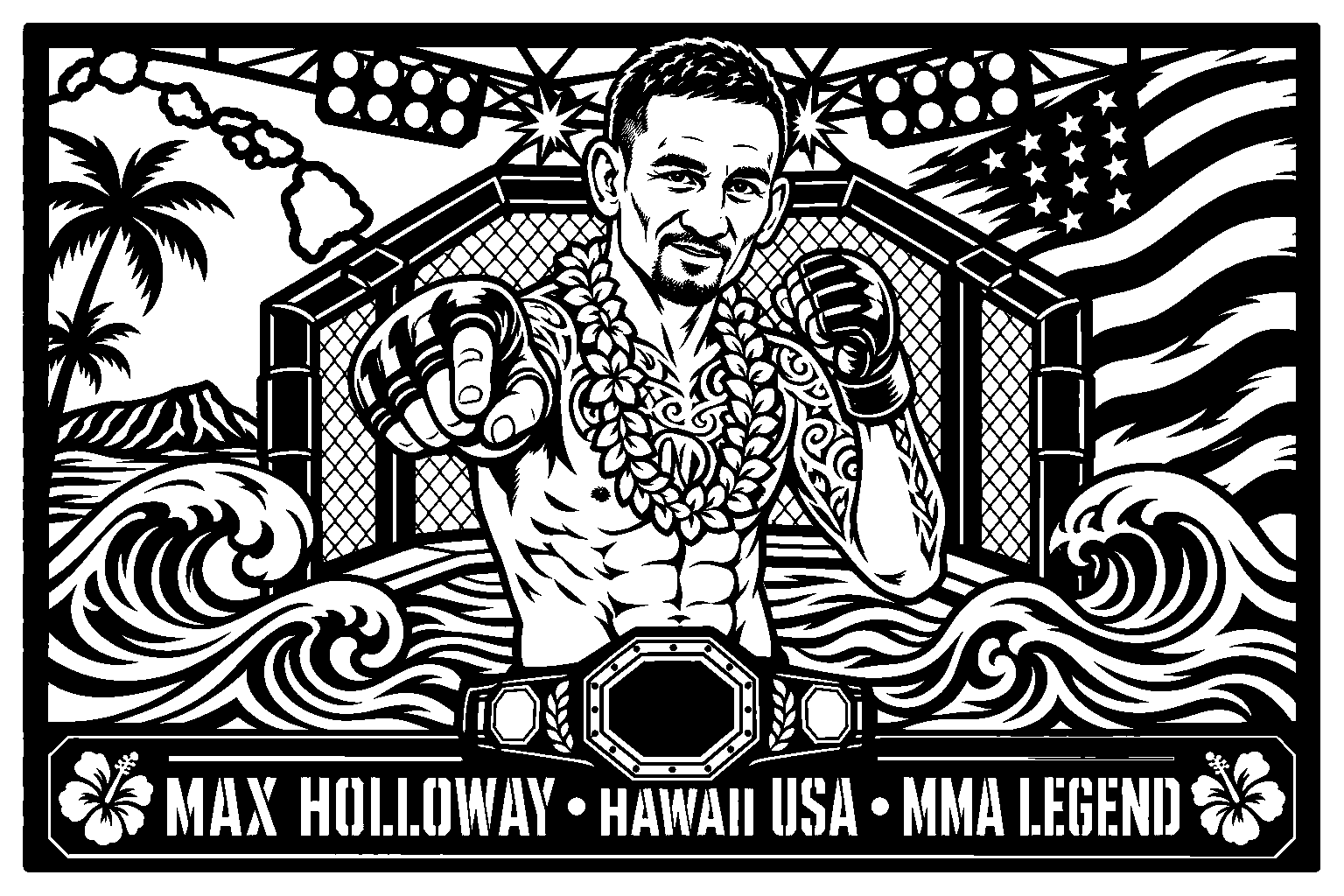 Cuadro metálico MMA Max Holloway - Stracci Cards