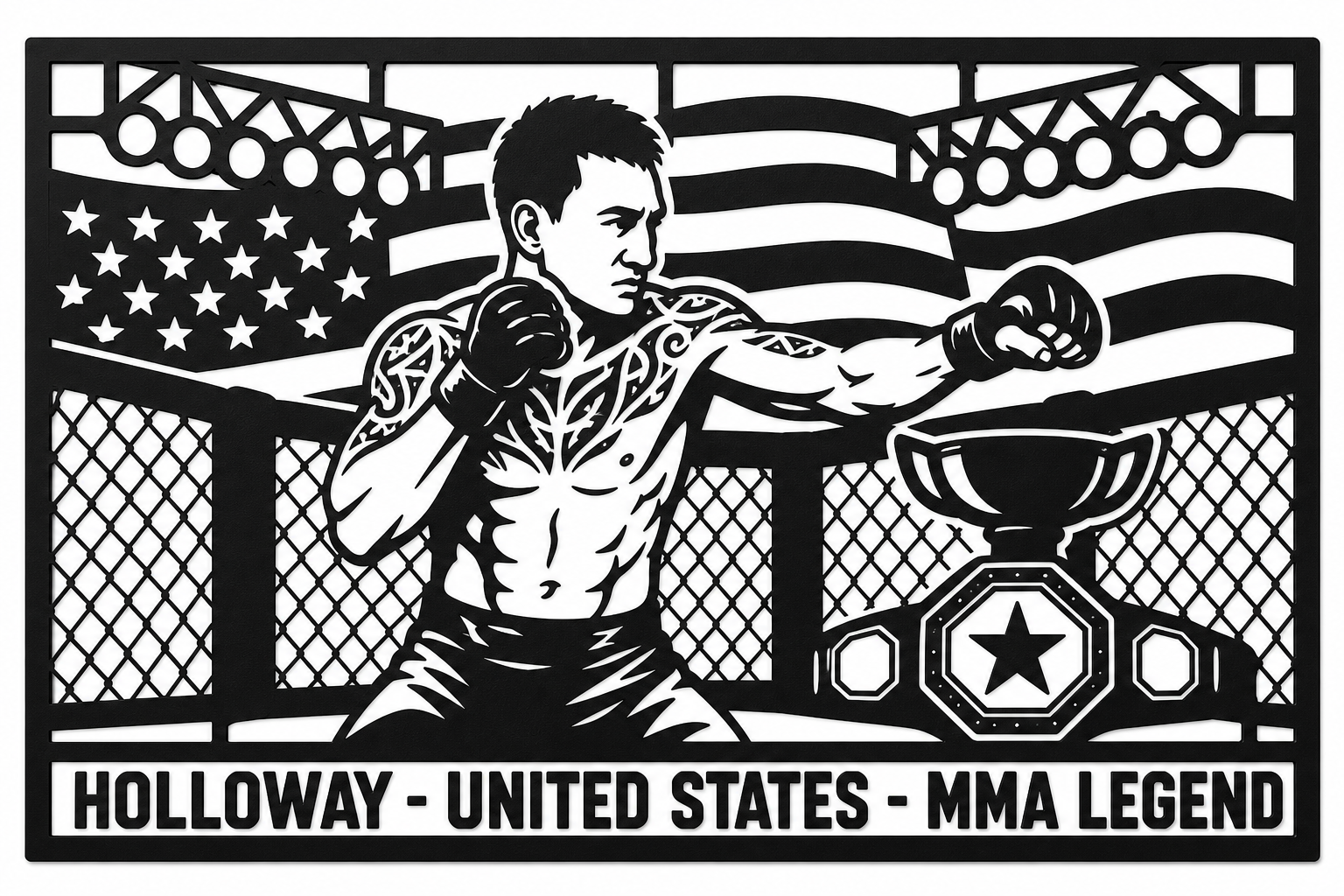 Cuadro metálico MMA Max Holloway - Stracci Cards