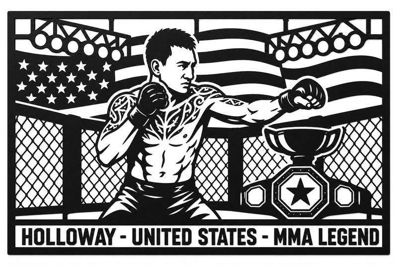 Cuadro metálico MMA Max Holloway - Stracci Cards - HOLLOWAY - UNITED STATES - MMA LEGEND