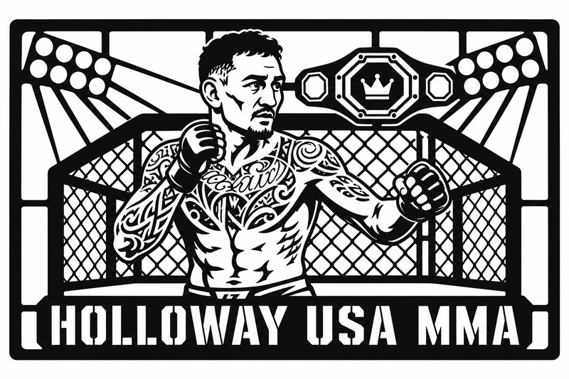Cuadro metálico MMA Max Holloway Estados Unidos - Stracci Cards - HOLLOWAY USA MMA
