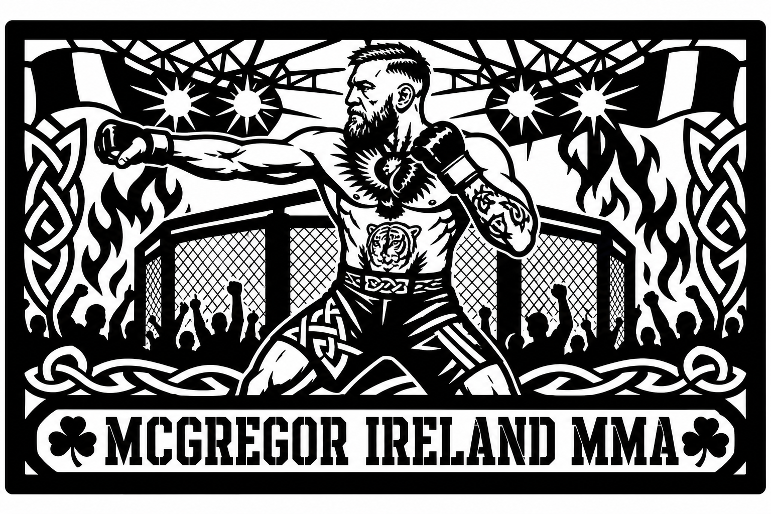 Cuadro metálico MMA McGregor Irlanda - Stracci Cards