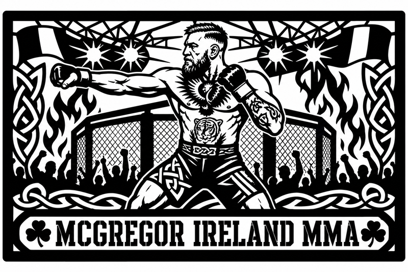 Cuadro metálico MMA McGregor Irlanda - Stracci Cards - MCGREGOR IRELAND MMA