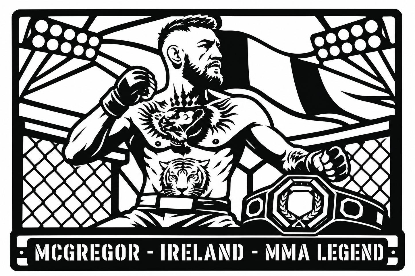 McGregor MMA cuadro metálico Stracci