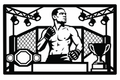 Cuadro metálico MMA Nate Diaz estilo corte láser