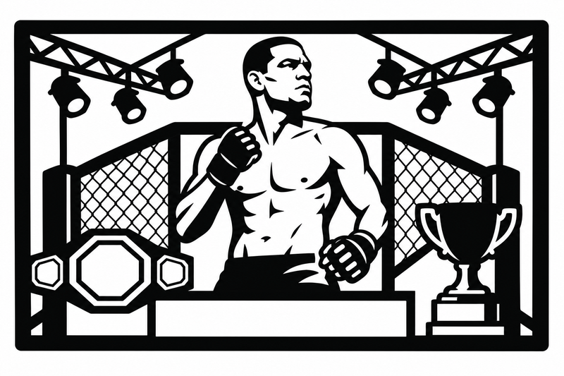 Cuadro metálico MMA Nate Diaz estilo corte láser