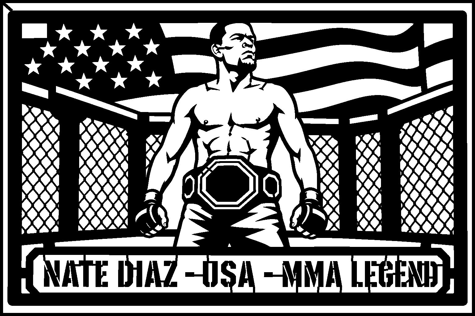 Cuadro metálico MMA Nate Diaz USA - Stracci Cards