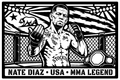 Cuadro metálico MMA Nate Diaz estilo corte metálico no oficial