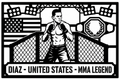 Cuadro metálico MMA Nate Diaz - Stracci Cards - DIAZ - UNITED STATES - MMA LEGEND