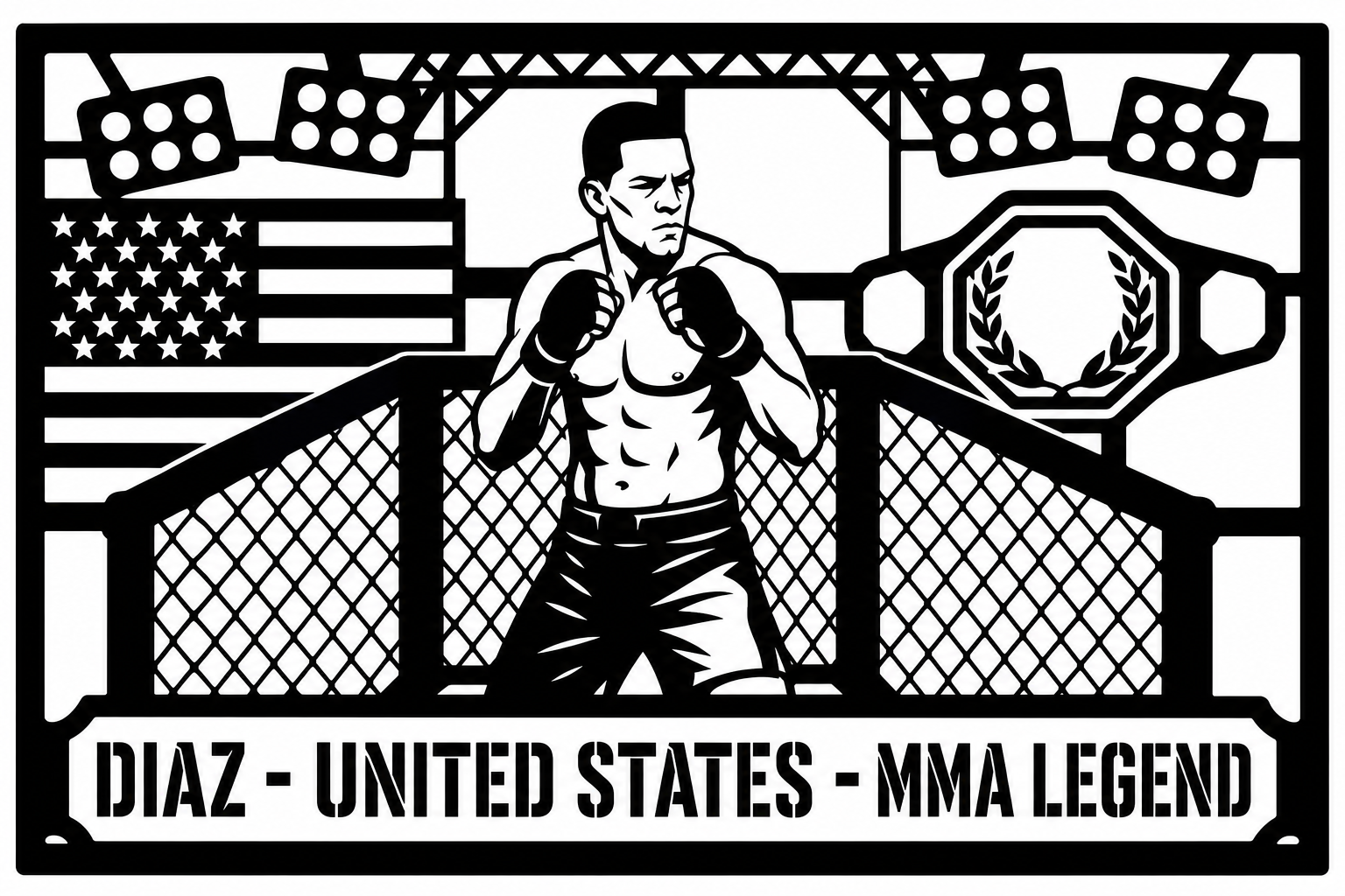 Cuadro metálico MMA Nate Diaz - Stracci Cards