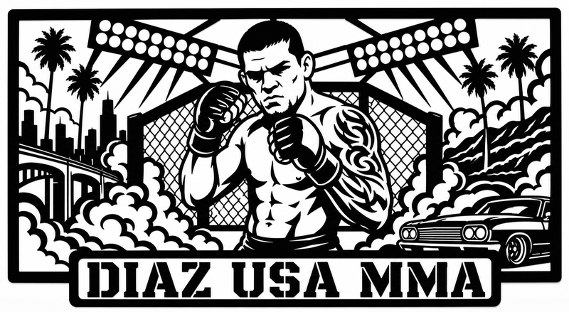 Cuadro metálico MMA Nate Diaz Estados Unidos - Stracci Cards - DIAZ USA MMA