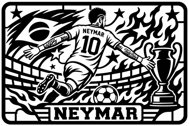 Cuadro metálico Mundial 2026 Neymar Jr Brasil