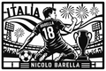 Cuadro metálico Mundial 2026 Nicolò Barella Italia