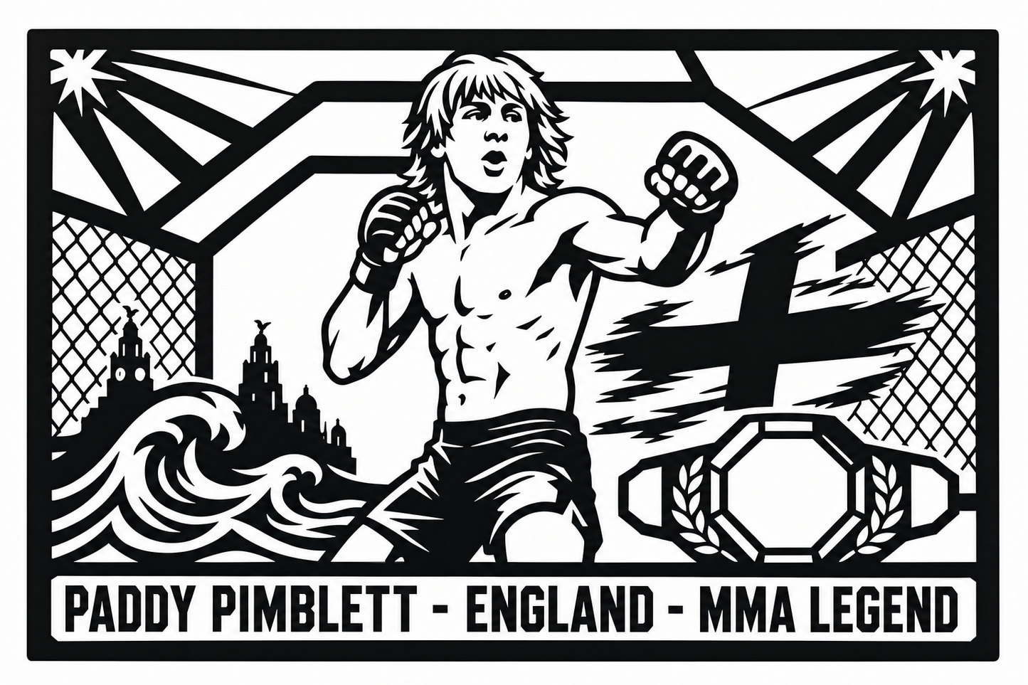 Paddy Pimblett England cuadro metálico MMA Stracci