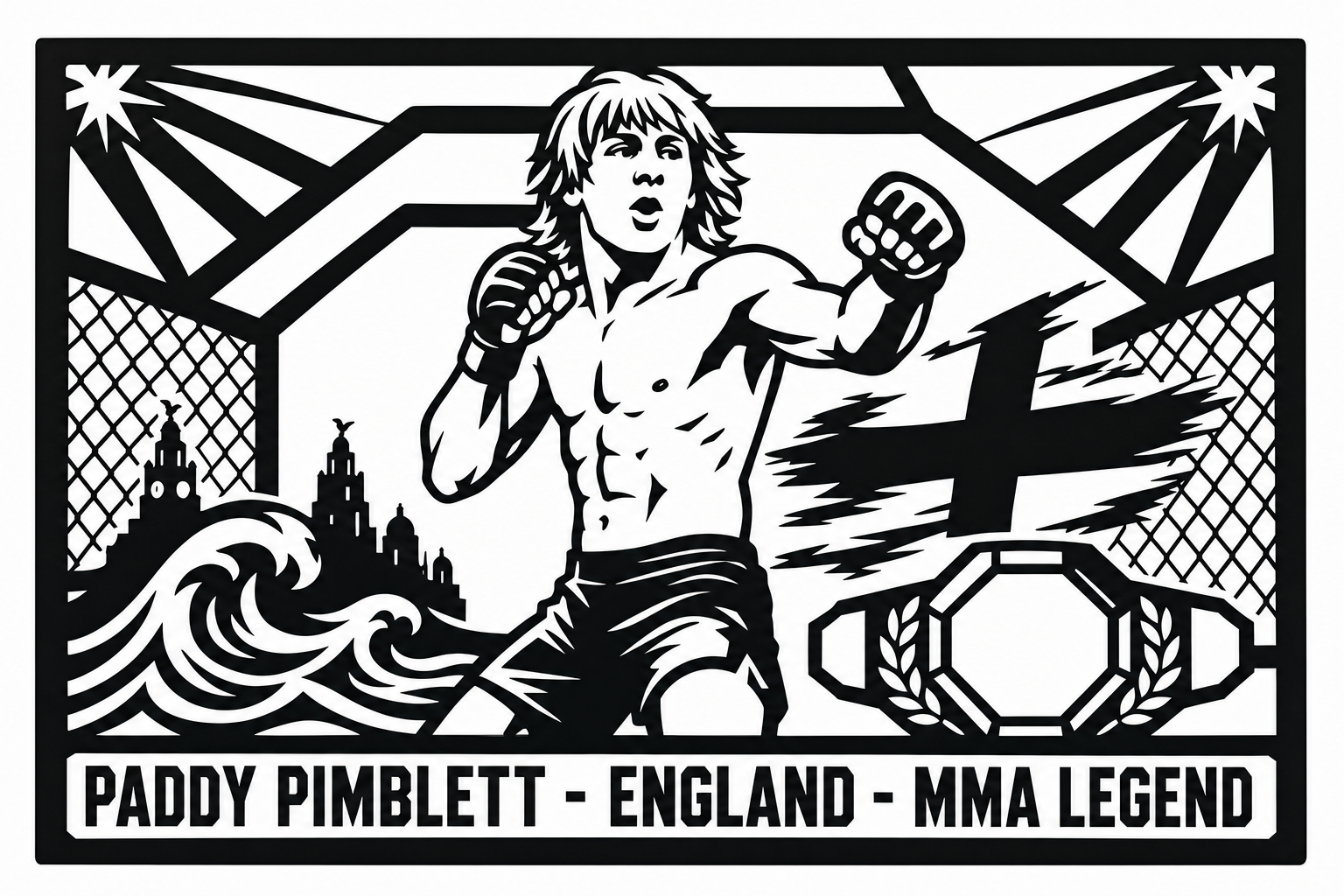 Cuadro metálico MMA Paddy Pimblett England - Stracci Cards