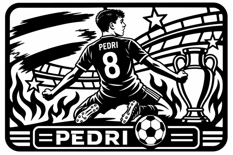 Cuadro metálico Mundial 2026 Pedri España