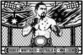 Cuadro metálico MMA Robert Whittaker estilo corte metálico no oficial