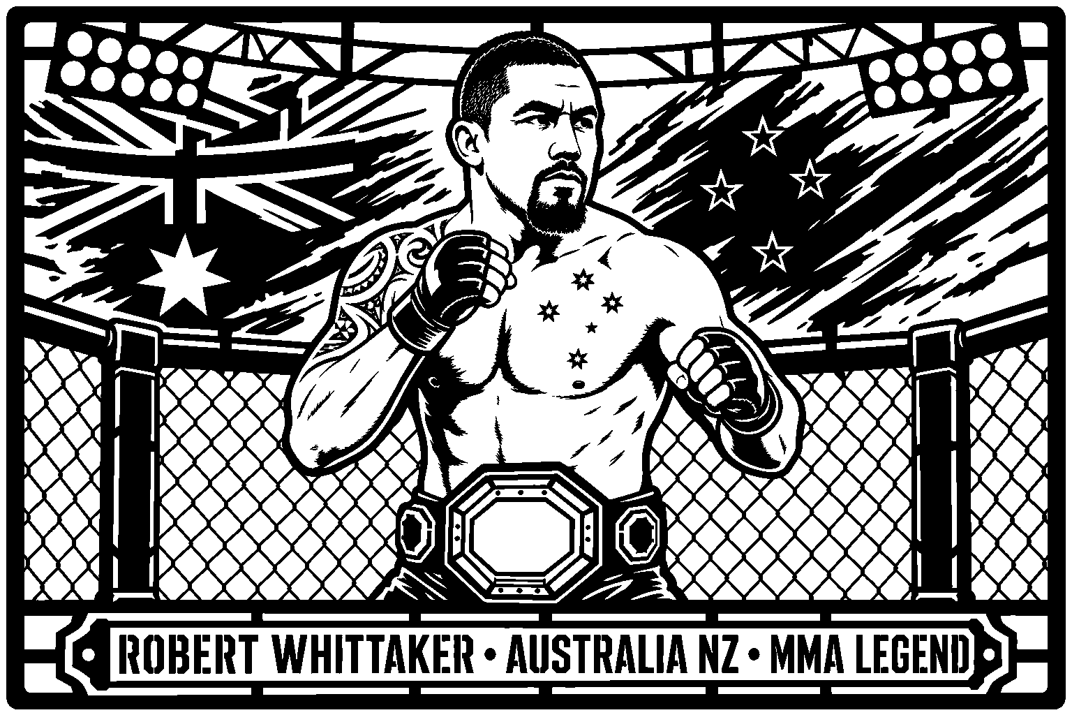 Cuadro metálico MMA Robert Whittaker - Stracci Cards