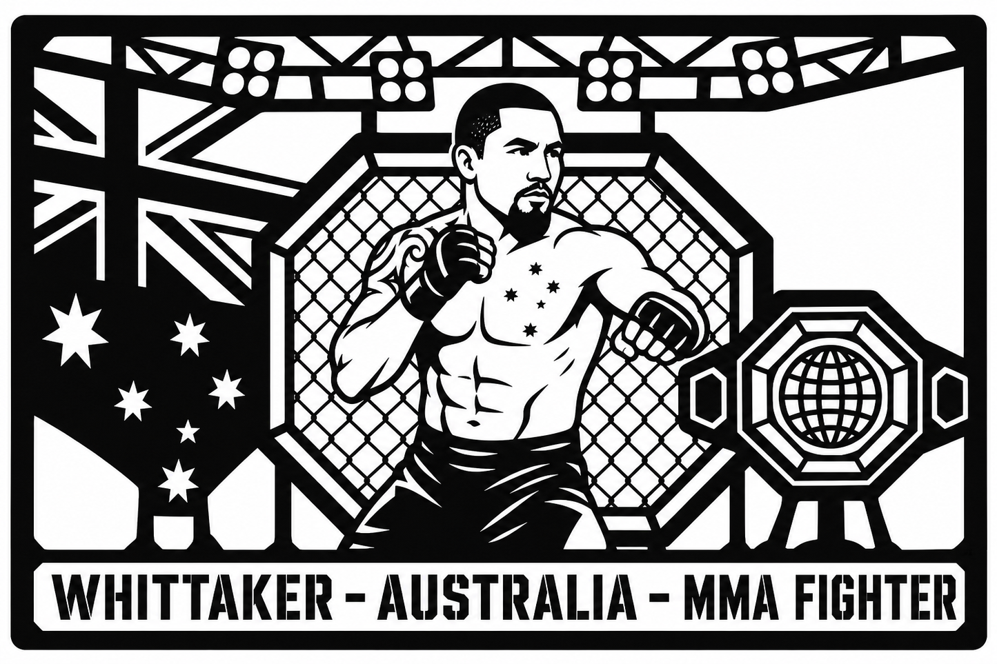 Cuadro metálico MMA Robert Whittaker - Stracci Cards - WHITTAKER - AUSTRALIA - MMA FIGHTER