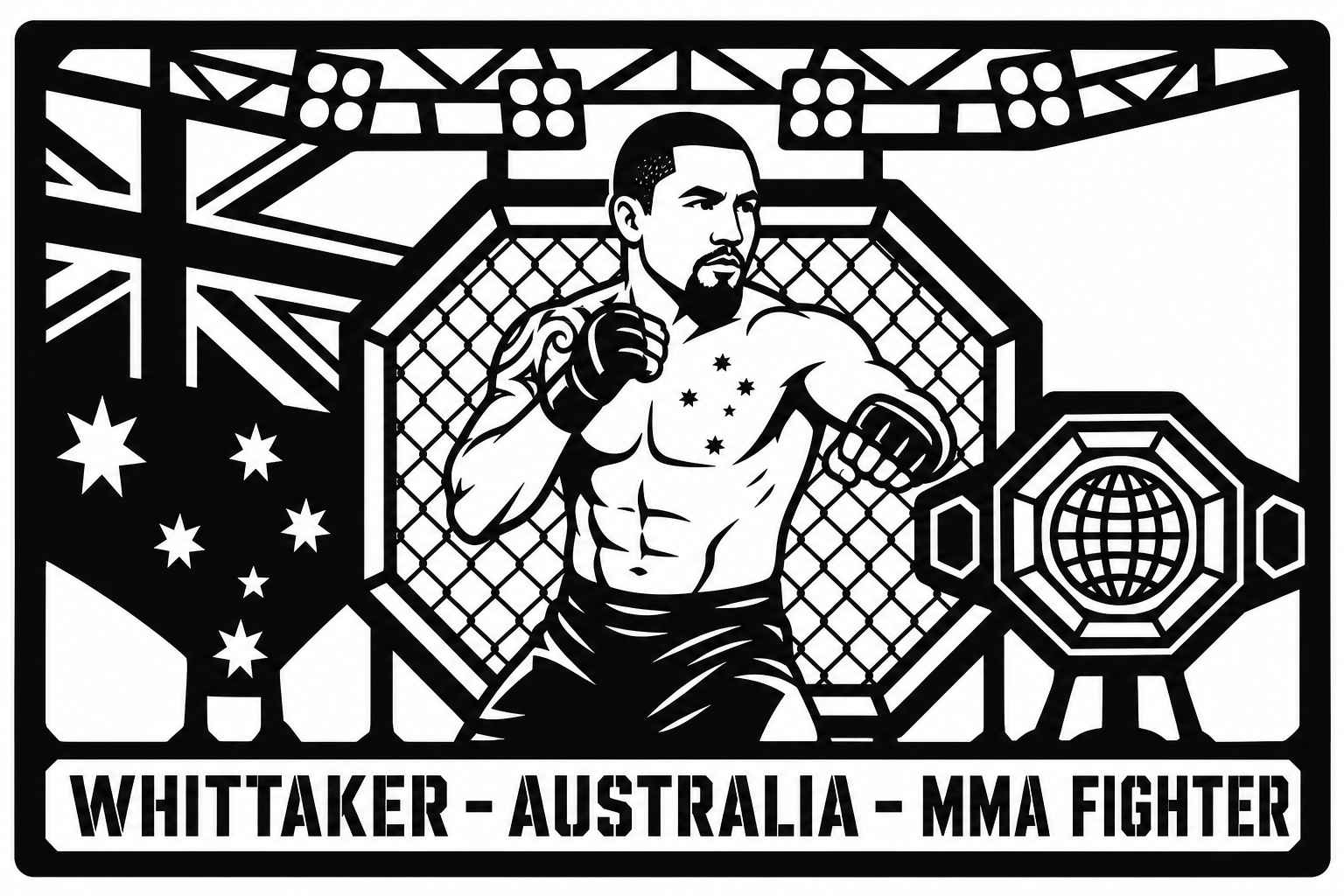 Cuadro metálico MMA Robert Whittaker - Stracci Cards