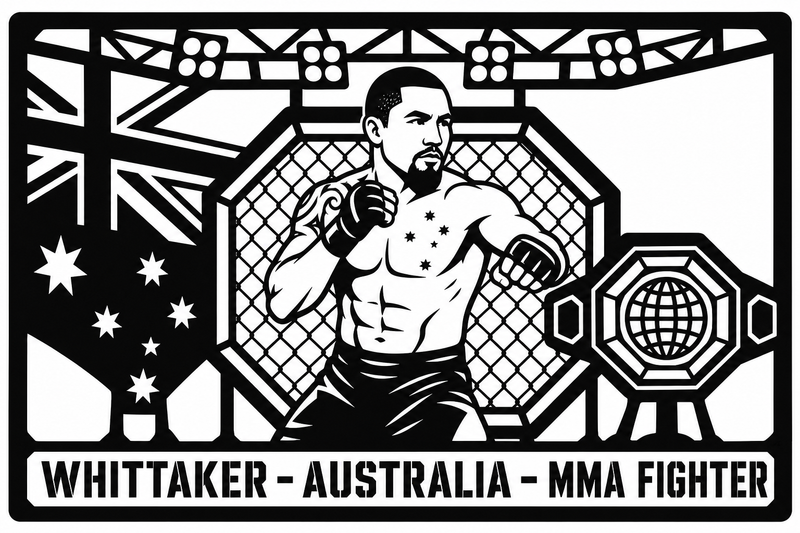 Cuadro metálico MMA Robert Whittaker - Stracci Cards - WHITTAKER - AUSTRALIA - MMA FIGHTER