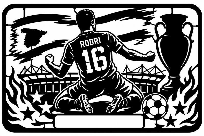 Cuadro metálico Mundial 2026 Rodri España