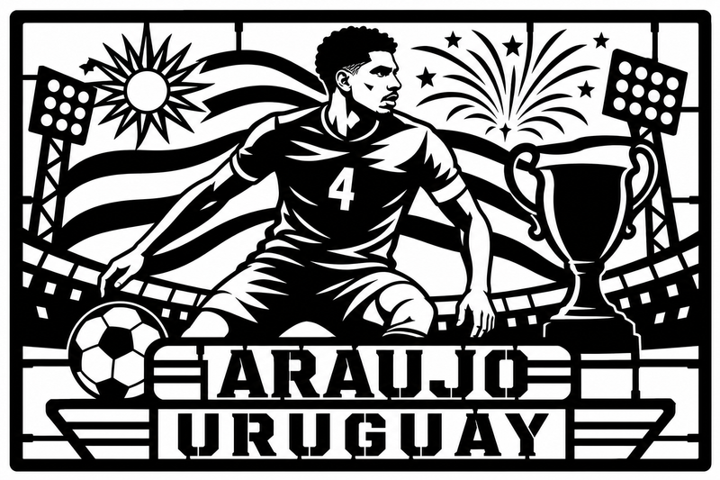 Cuadro metálico Mundial 2026 Ronald Araújo Uruguay