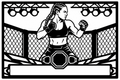 Cuadro metálico MMA Ronda Rousey estilo corte láser