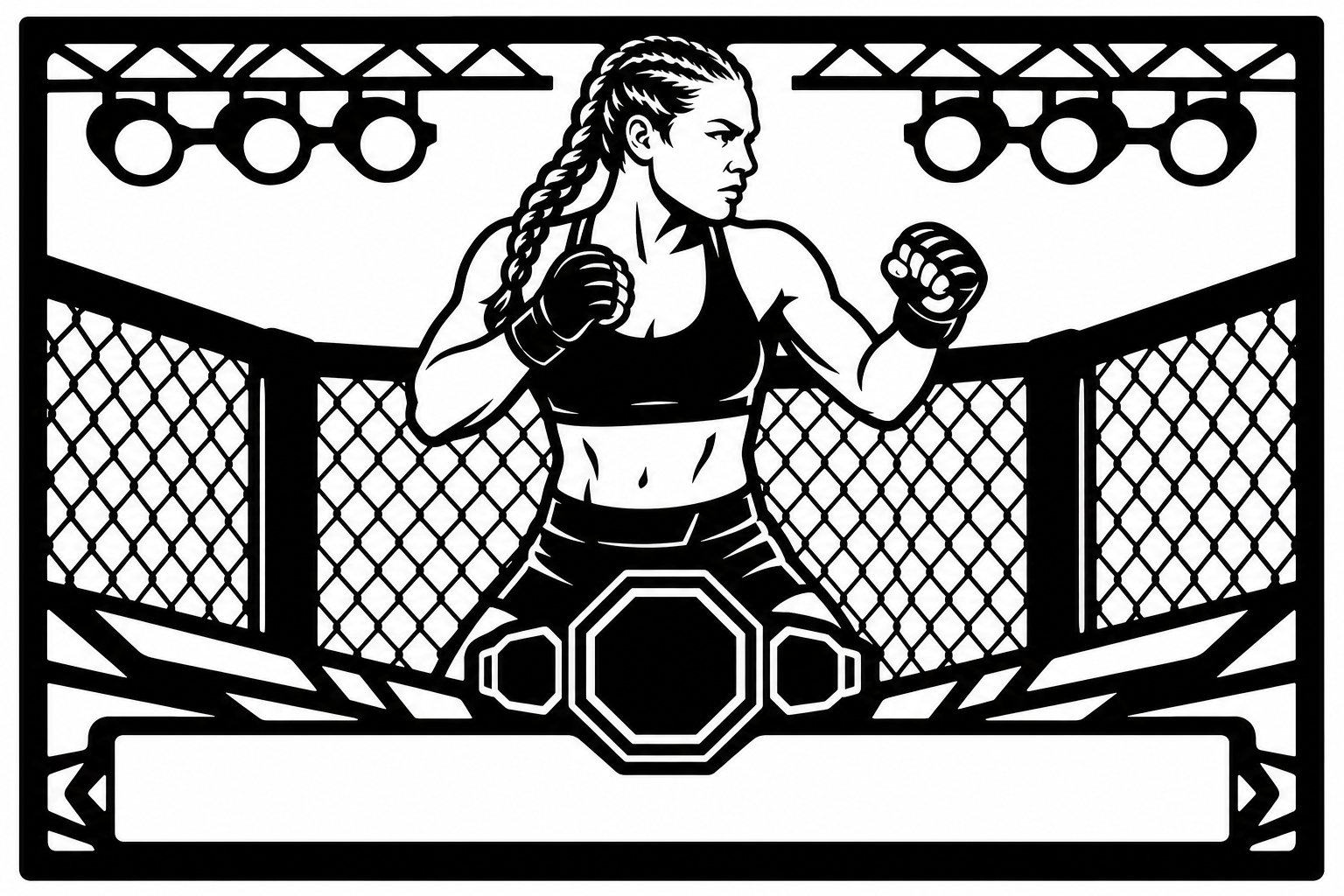 Cuadro metálico MMA Ronda Rousey - Stracci Cards