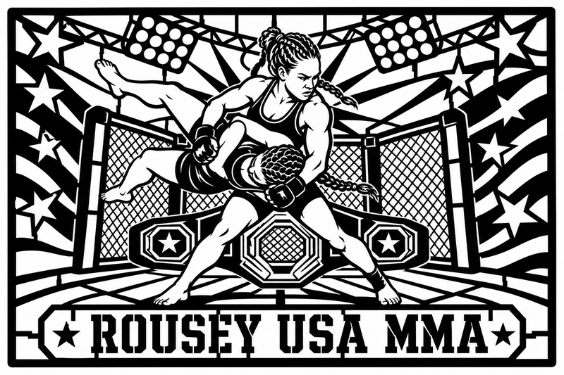 Cuadro metálico MMA Ronda Rousey Estados Unidos - Stracci Cards - ROUSEY USA MMA