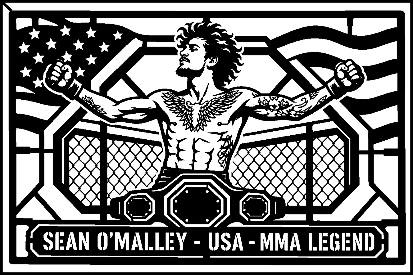 Sean O'Malley USA cuadro metálico MMA Stracci