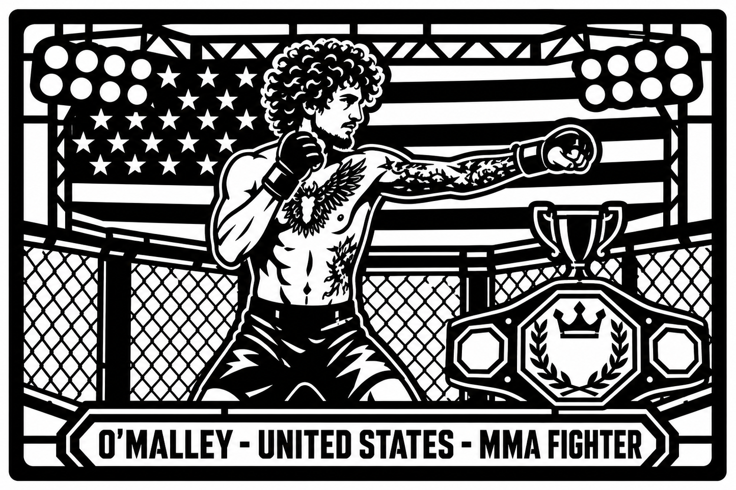 Cuadro metálico MMA Sean O'Malley - Stracci Cards - O'MALLEY - UNITED STATES - MMA FIGHTER