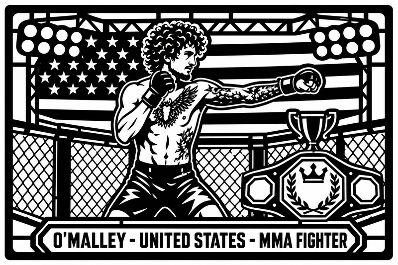Cuadro metálico MMA Sean O'Malley - Stracci Cards - O'MALLEY - UNITED STATES - MMA FIGHTER
