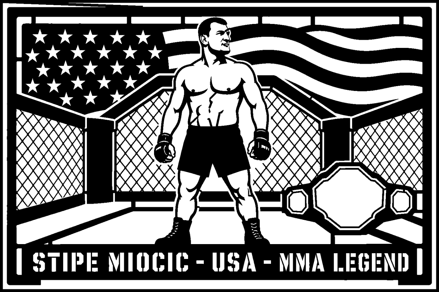 Stipe Miocic USA cuadro metálico MMA Stracci