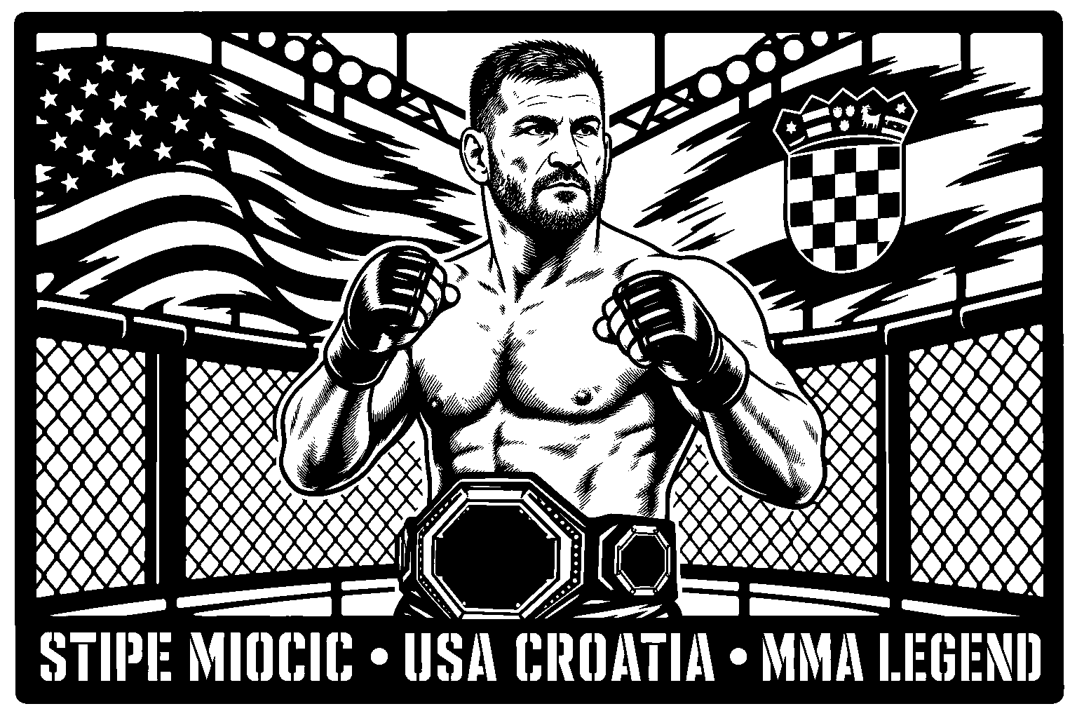 Cuadro metálico MMA Stipe Miocic - Stracci Cards