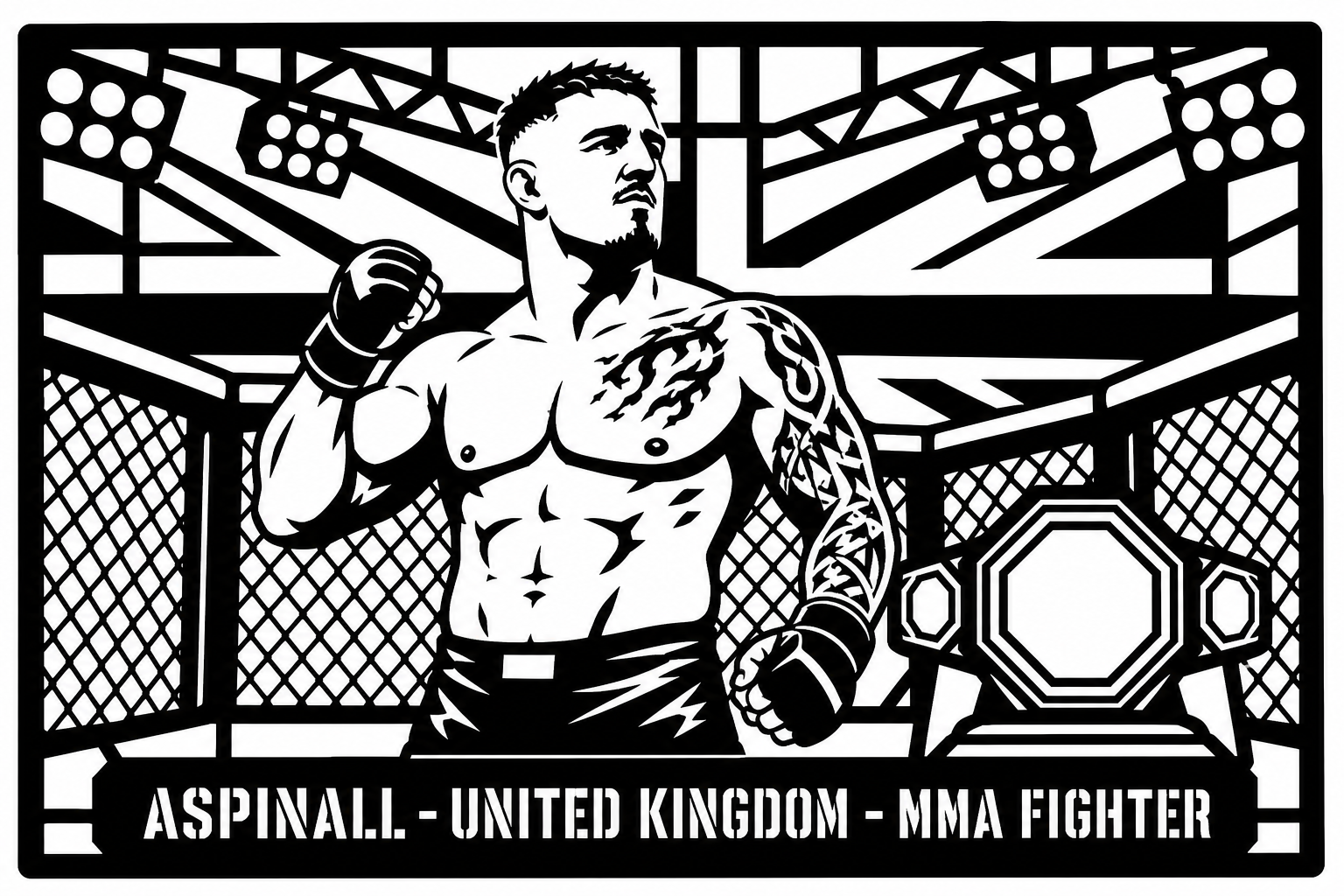 Cuadro metálico MMA Tom Aspinall - Stracci Cards