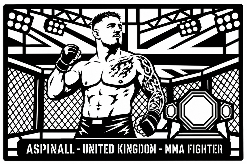 Cuadro metálico MMA Tom Aspinall - Stracci Cards - ASPINALL - UNITED KINGDOM - MMA FIGHTER