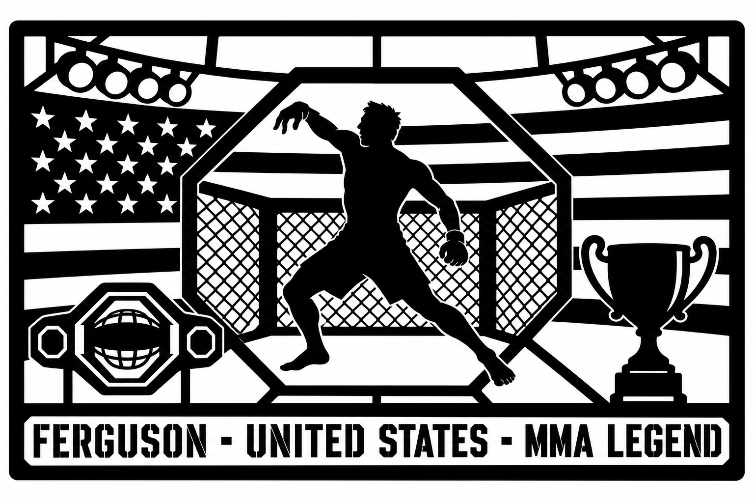 Cuadro metálico MMA Tony Ferguson - Stracci Cards