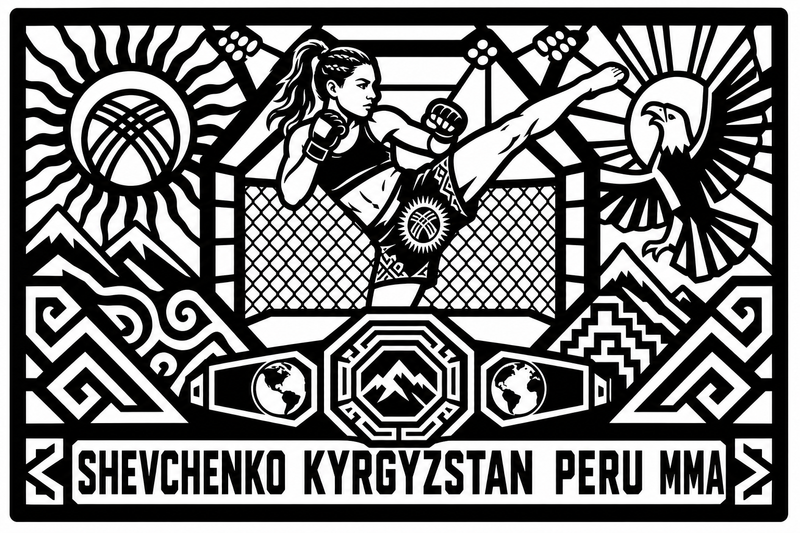 Cuadro metálico MMA Valentina Shevchenko Kirguistán/Perú - Stracci Cards - SHEVCHENKO KIRGUISTÁN PERÚ MMA