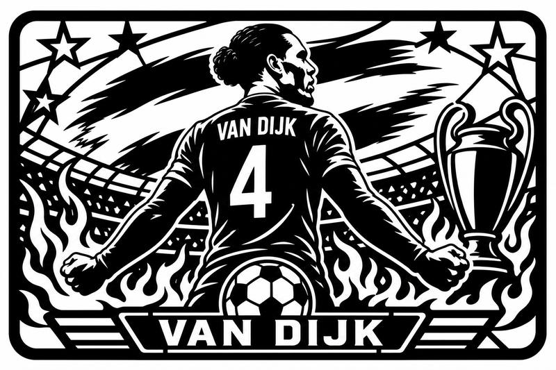 Cuadro metálico Mundial 2026 Virgil van Dijk Países Bajos