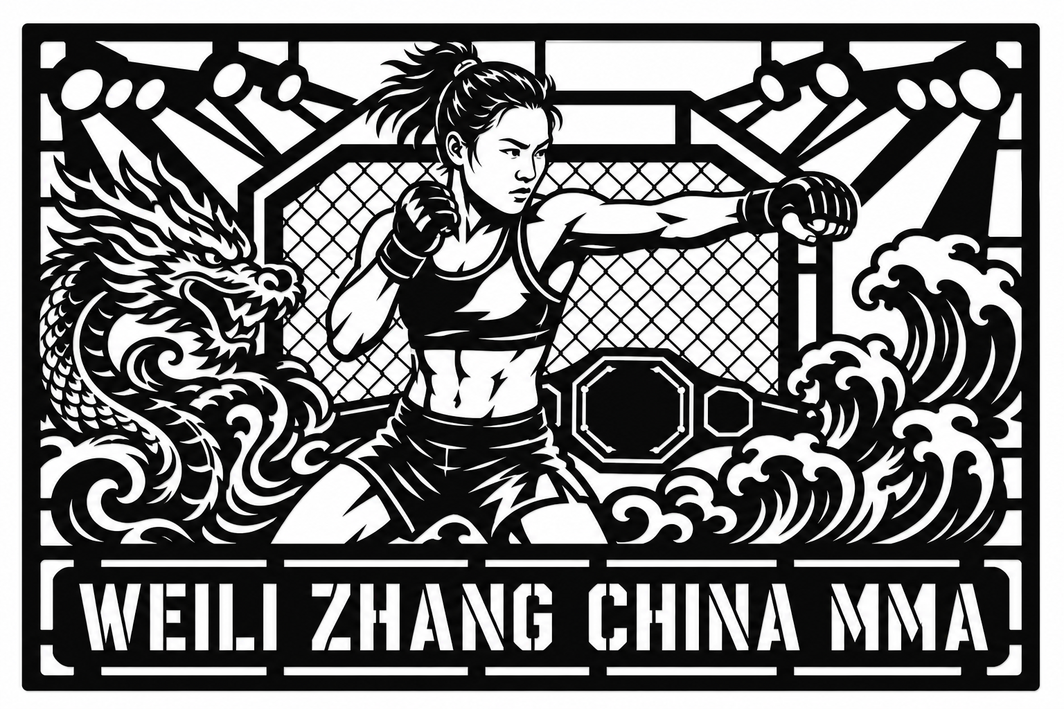 Cuadro metálico MMA Weili Zhang China - Stracci Cards