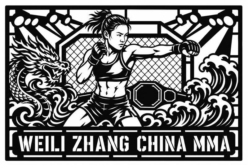 Cuadro metálico MMA Weili Zhang China - Stracci Cards - WEILI ZHANG CHINA MMA